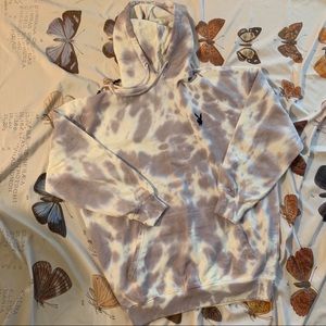 playboy x missguided charcoal tie dye hoodie(us 4)